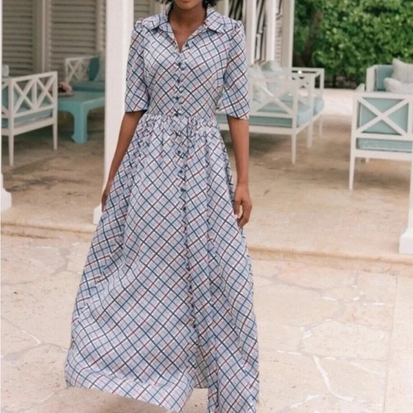 294 Gal Meets Glam Collection Colette Plaid Button Down Maxi Dress - Picture 2 of 9